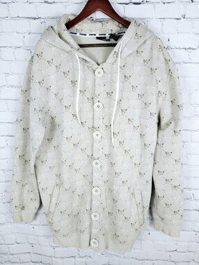 NOMIS | vintage all-over cartoon print button front hoodie cardigan